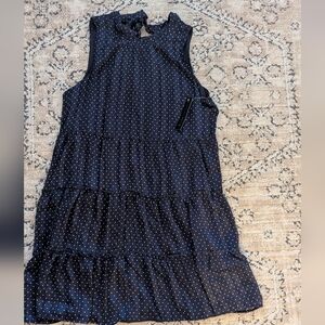 Sara Michelle Blue Polka Dot Sleeveless Dress